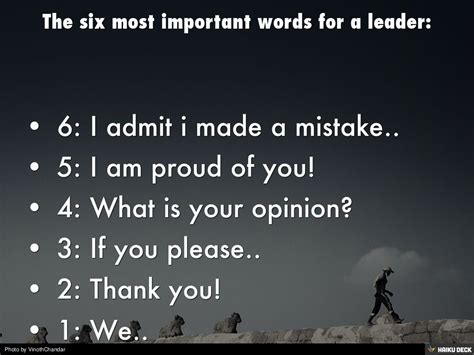 The Six Most Important Words For A Leader