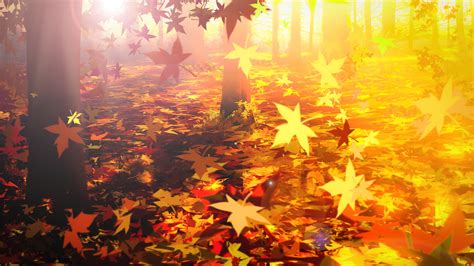 82936 Autumn Leaves Falling Anime Art 4k Wallpaper Pc Desktop