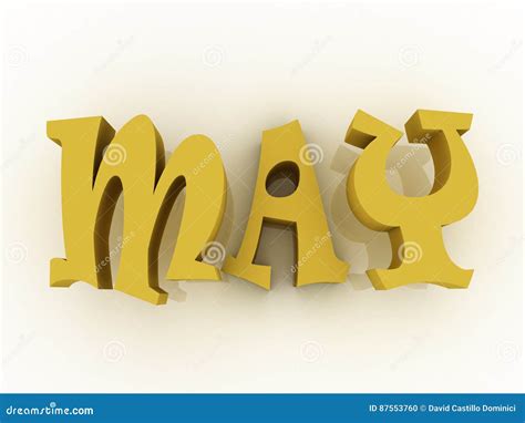 May Sign With Colour 3d Paper Illustration Stock Illustration