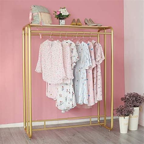 Heavy Duty Gold Clothing Rack For Boutique Use Metal Garment Rack With