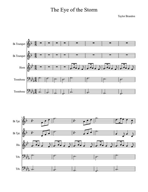 This includes works originally scored for solo trumpet. Into the Eye of the Storm (WIP) Sheet music for Trombone, Trumpet (Mixed Quartet) | Musescore.com