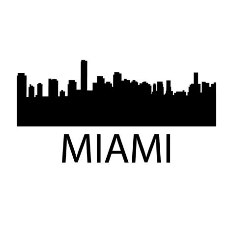 Miami Skyline Silhouette Png Miami Skylines Transparent Clipart