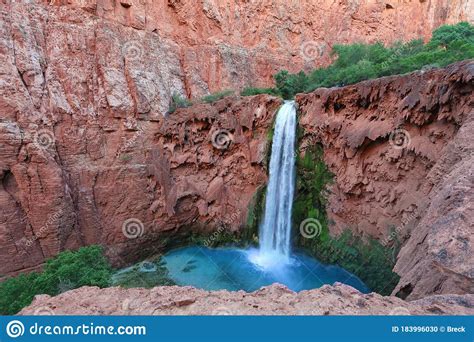 Mooney Falls Havasupai Grand Canyon Arizona Stock Photo