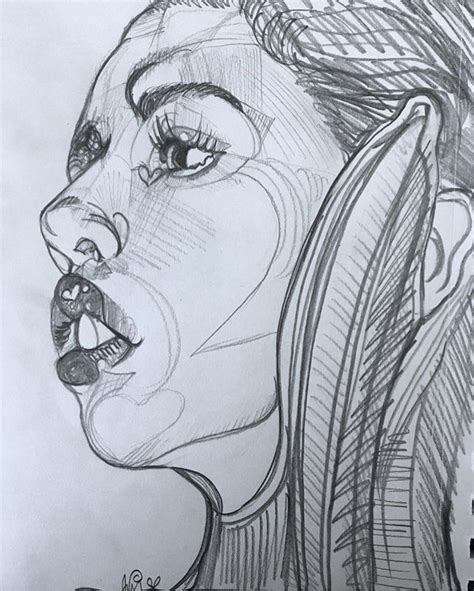 Side Profile Study Portrait Of A Girl Done In Pencil Art Sketches