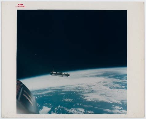 Nasa Gemini Viii First Photograph Of An Unmanned Satellite In Space