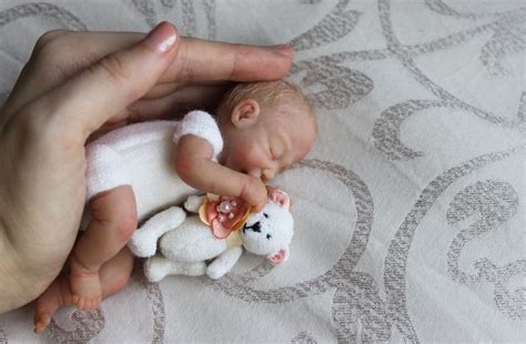 Ooak Polymer Clay Baby Girl Art Doll Mini Ebay Clay Baby Baby Girl