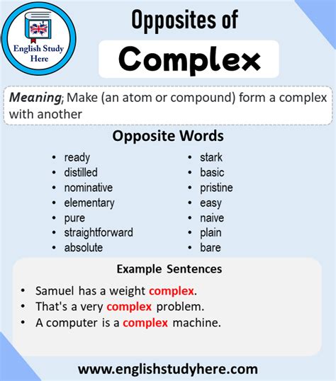 Opposite Of Complex Antonym Of Complex 22 Opposite Words For Complex