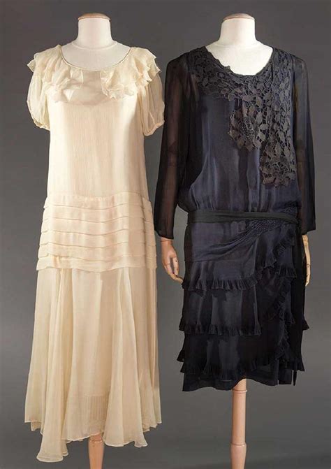 2 Silk Chiffon Tea Dresses 1928 1930s Tea Dress Vintage Outfits