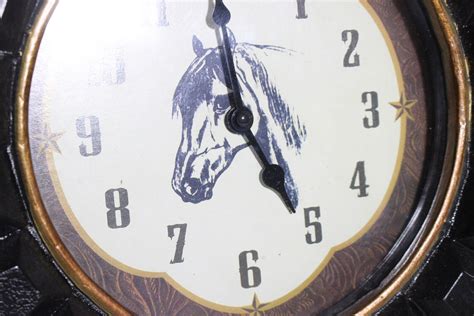 Vintage Wood Horse Head Round Wall Clock Etsy