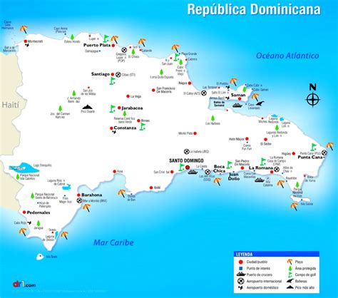 mapa turístico de república dominicana