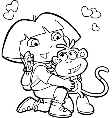 Dora The Explorer Coloring Pages Coloring Home