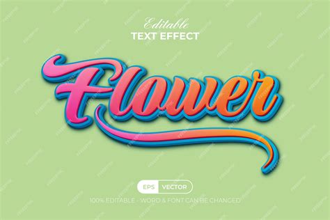 Premium Vector Flower Text Effect Colorful Style Editable Text Effect