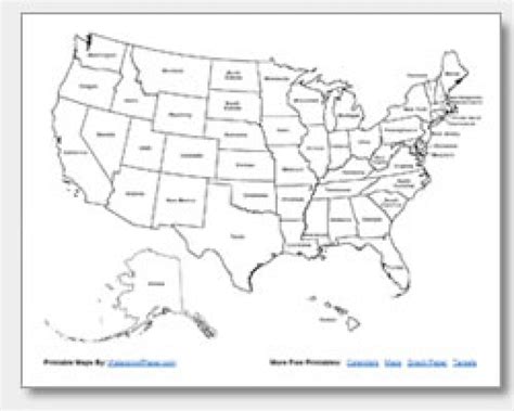 Blank 50 States Map Quiz Map