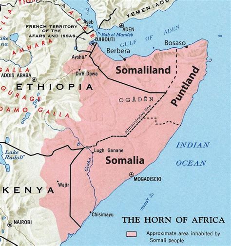 Horn Africa Distribution Of Somali People Africa Language Map