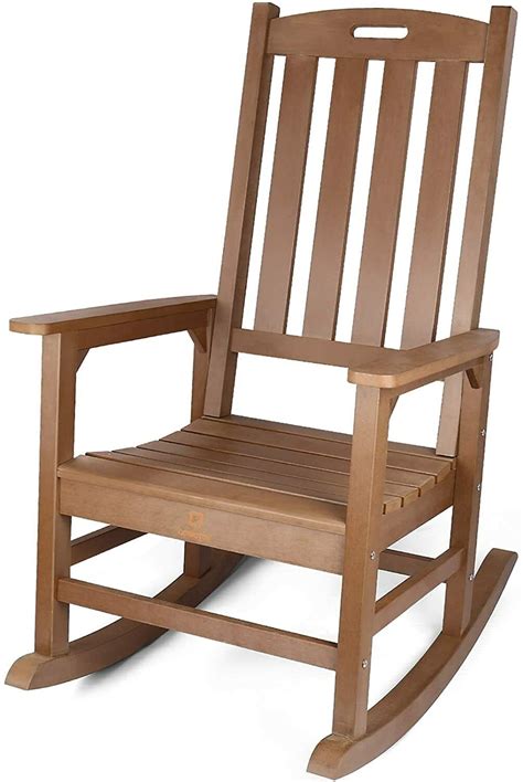 Outdoor Rocking Chair With 350lbs Support Ot Qomotop All Weather