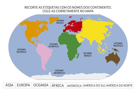 Continentes E Oceanos Mapamundi Para Imprimir Mapa Pa