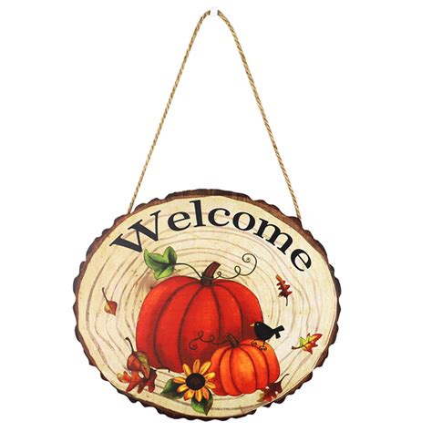 Hello Fall Front Door Sign For Autumn Harvest Thanksgiving Door Wall