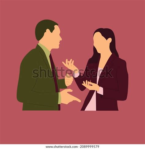 Two Business People Talking Each Other Stock Vector Royalty Free
