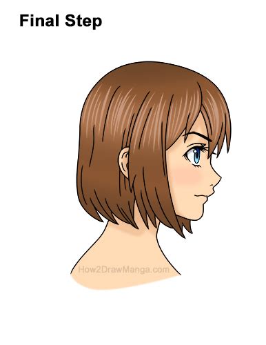 The Student 43 Anime Short Hair Girl Side View Drawing