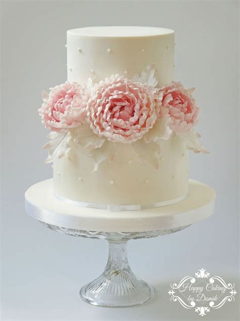 Wedding Cake With Peonies For A Bride Who Loves Peonies I Really Love