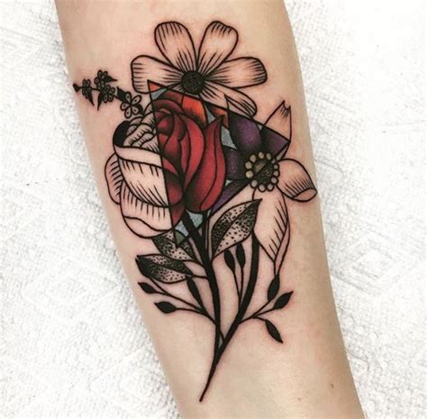 See more ideas about coloured rose tattoo, yin yang tattoos, yin yang art. ART Body - Tattoo's - sunflower, purple rose, pink rose ...
