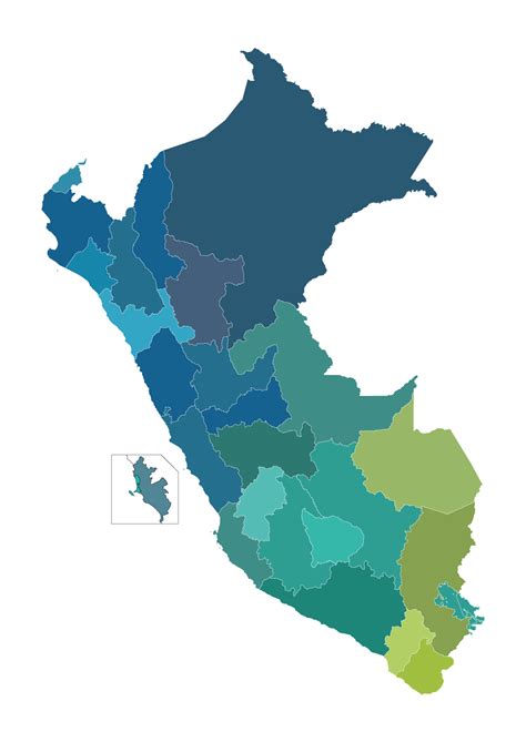 Mapa Del Perú Geopolítico Mudo Vintage Y Para Colorear