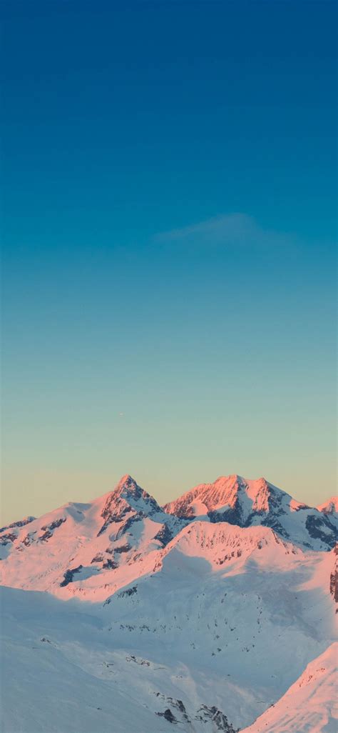Download Wallpaper 1125x2436 Sunset Horizon Clean Sky Glacier