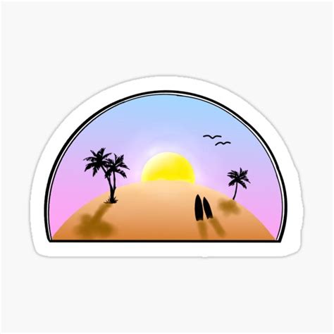 Beach Sunset Sticker For Sale By Ggmiller Redbubble