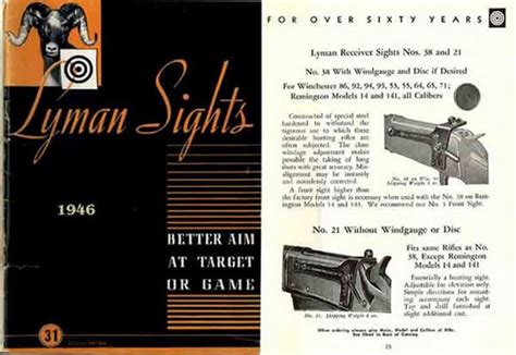 Lyman 1946 Gun Sights Catalog 31 Cornell Publications