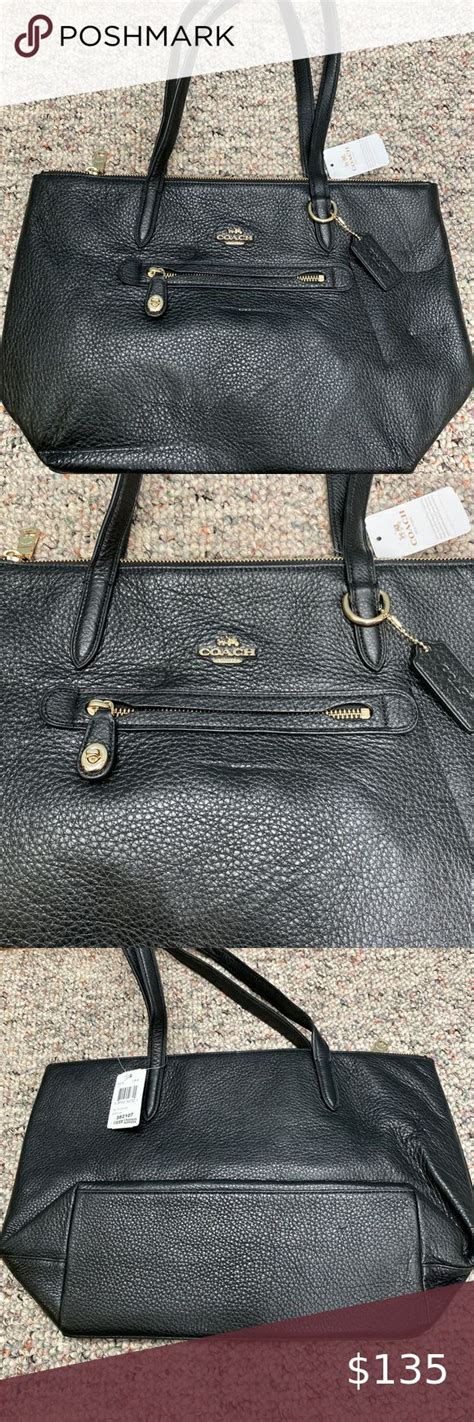 Coach Black Pebble Leather Large Taylor City Town New Coach Pebbled