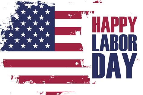 happy labor day holiday banner with brush stroke background in united states national flag