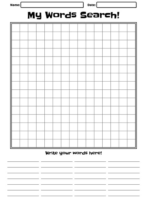 6 Best Blank Vocabulary Word Searches Printable Pdf For Free At Printablee