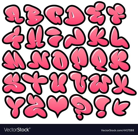 Girly Graffiti Bubble Letters