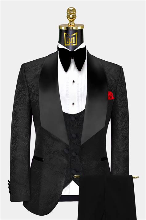 all black tuxedo suit 3 pieces gentleman s guru