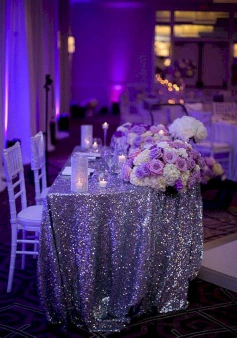 Purple Wedding Centerpieces Purple Wedding Theme Glitter Wedding Lavender Wedding Silver