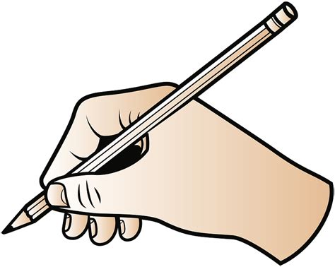 Hand Holding A Pencil In Writing Position Clipart Free Download