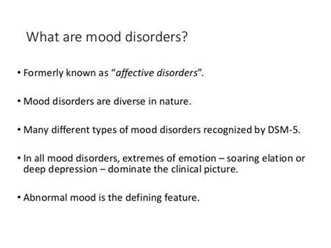 Causal Factors In Mood Disorders