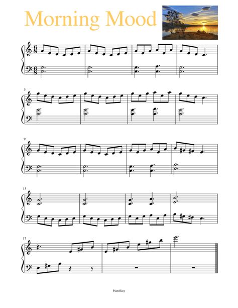 Morning Mood Sheet Music For Piano Download Free In Pdf Or Midi