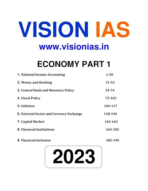 Buy Vision Ias Economy General Studies Printed Notes English Medium Set