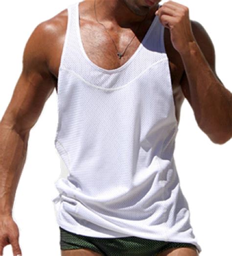 Efashionmx Mens Sexy Workout Gym Tank Tops Medium White