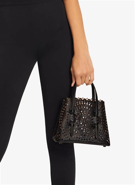 Womens Black Mina 20 Bag In New Vienne Lux Calfskin AlaÏa In