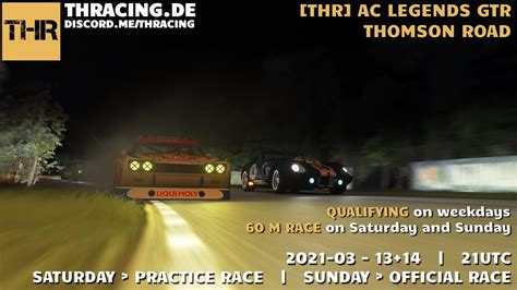 Thr Ac Gt Legends Thomson Road Hour Race Youtube