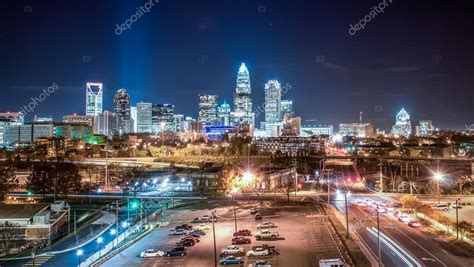Charlotte City Skyline Night Scene Stock Photo By ©digidream 123160658