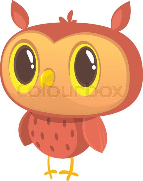 Happy Cartoon Owl Vector Illustration Stock Vector Colourbox