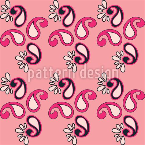 Fancy Paisley Pink Seamless Vector Pattern Design
