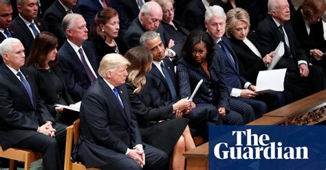 trumps obamas and clintons attend funeral of george hw bush in pictures us news the guardian