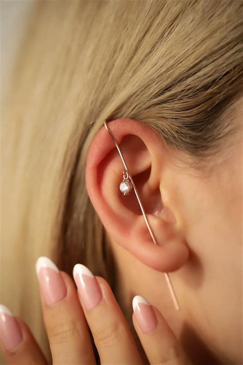 Long Stick Earrings Streetwear Earringssterling 925k Etsy Ear Pins
