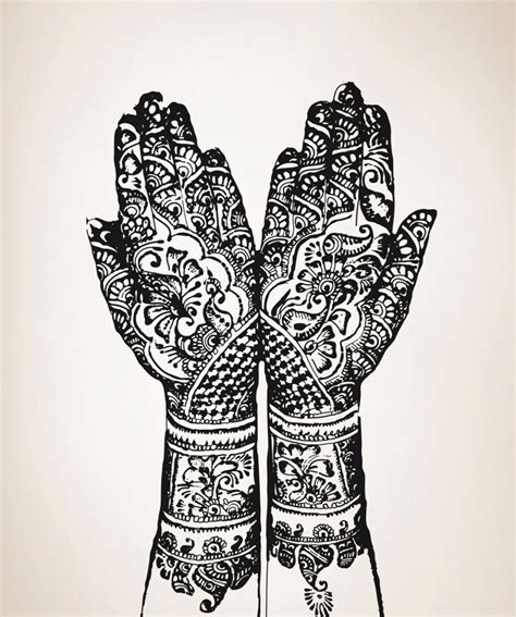 Vinyl Wall Decal Sticker Henna Hands Osaa383s Etsy