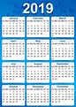 Free Download Printable Yearly Calendar 2019 Ai Vector Print Template ...