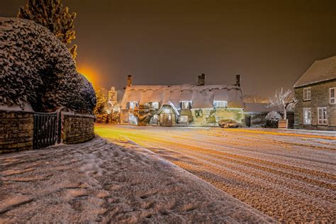 English Village After Snowstorm
